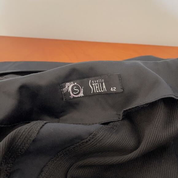 SVELTO STELLA Black Shirt Dress 3/4 Sleeves Zippers Detail Size EUR 42 - Picture 3 of 13